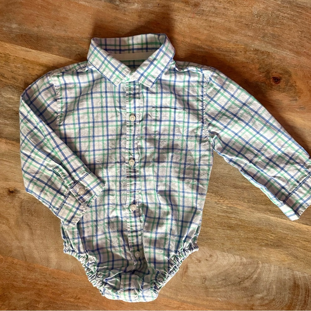 Janie and Jack Baby Plaid Collared Bodysuit Button Down Shirt